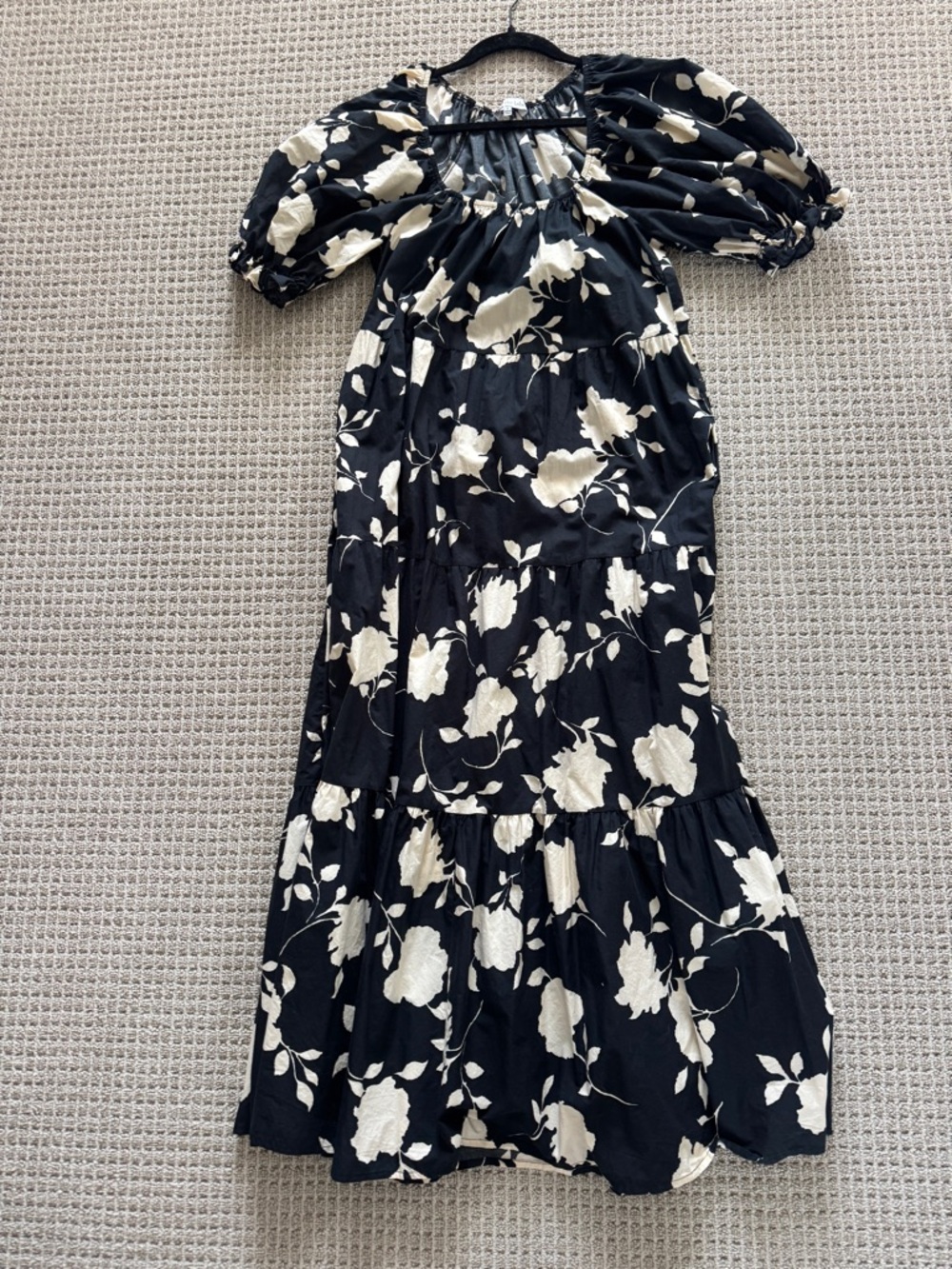 Sophie the Label Black & Cream  Floral Scoop Neck Maxi Dress - Picture 2 of 8